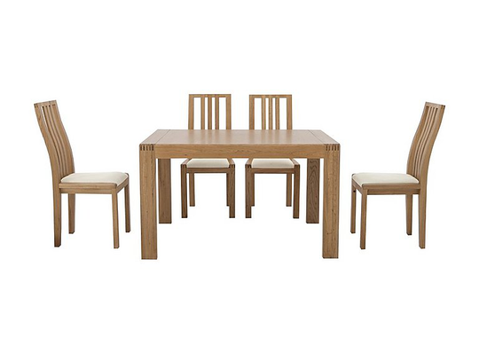 Ercol - Bosco Small Extending Dining Table and 4 Dining Slatted Chairs
