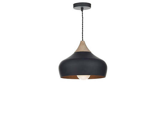 Gaucho 1 Light Pendant Ceiling Light - Black
