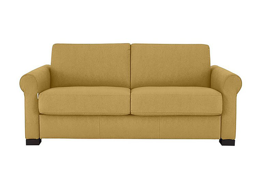 Nicoletti - Alcova 2.5 Seater Fabric Sofa with Scroll Arms - Yellow