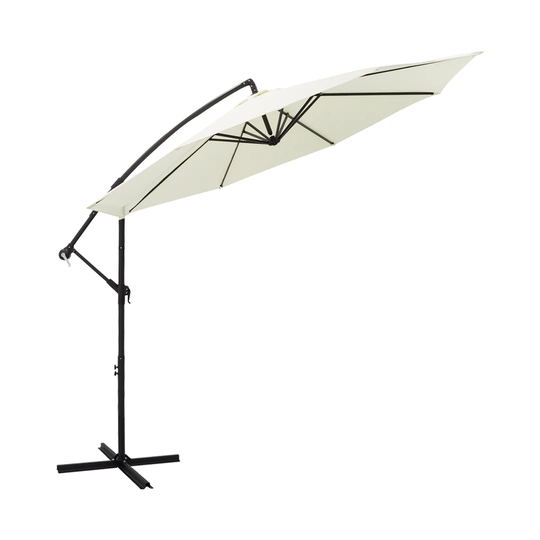 3 Meter Cantilever Offset Garden Parasol Outdoor Garden Parasol With Cross Base Stand