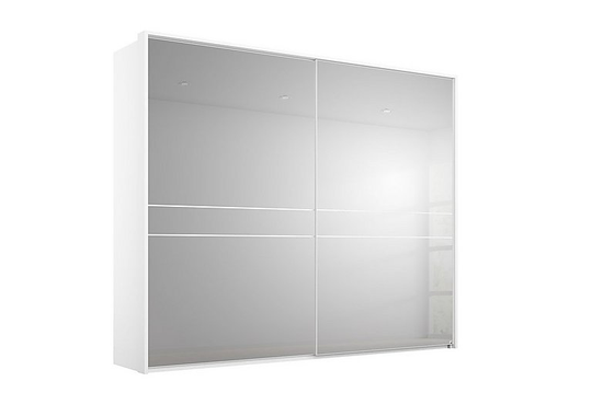 Rauch - Lando Sliding Mirror Wardrobe with LED Lights - 240-cm - White