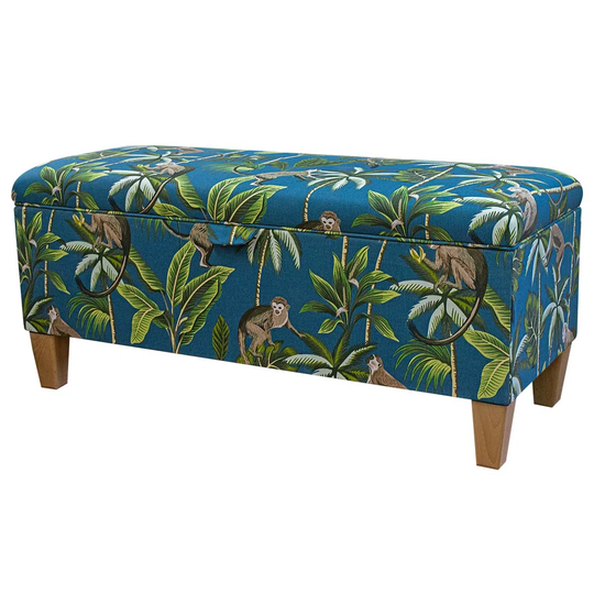 100cm Monkey Teal Storage Bench