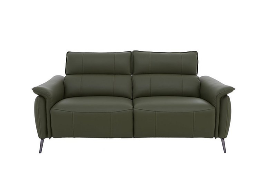 Jude 3 Seater Leather Power Recliner Sofa with Telescopic Headrests - Green