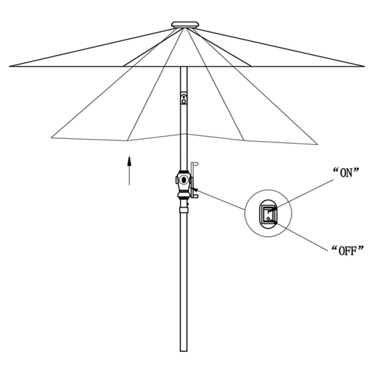 Kye 3m Traditional Parasol with Lights