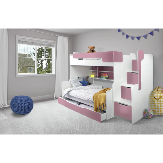 Moyers European Single (90 x 200cm) Standard Bunk Bed with Shelves