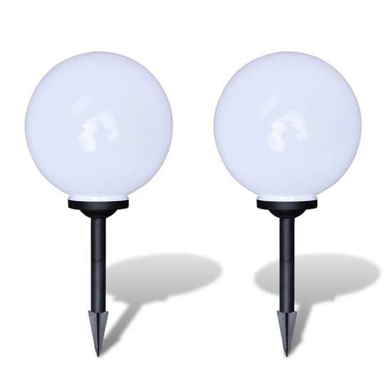 Black/White Low Voltage Solar Powered Integrated LED Pathway Lights Set
