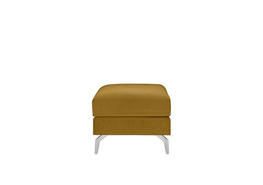 Skylar Fabric Footstool - Yellow
