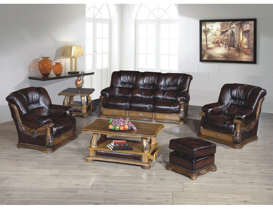 Clinger Genuine Leather 3 Seater Sofa