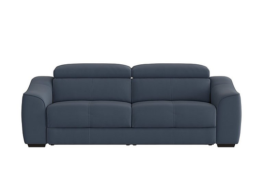 Elixir 3 Seater Leather Power Recliner Sofa - Blue- World of Leather