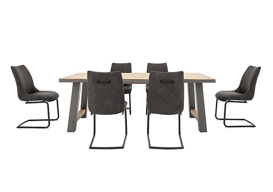 Habufa - Baltimore Dining Table and 6 Dining Chairs Set - 210-cm