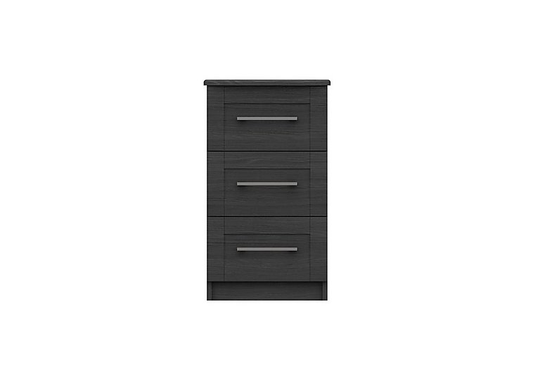 London Bedrooms - Fenchurch 3 Drawer Bedside Chest - Black