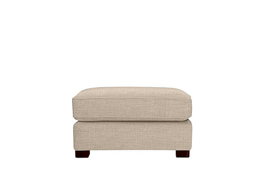 Elora Large Fabric Storage Footstool - Cream