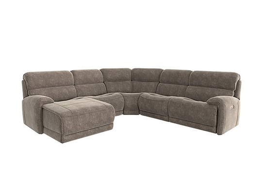 Link Fabric Corner Chaise Power Sofa - Mink