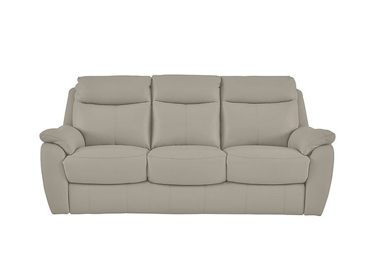 Snug 3 Seater Leather Sofa - Grey- World of Leather