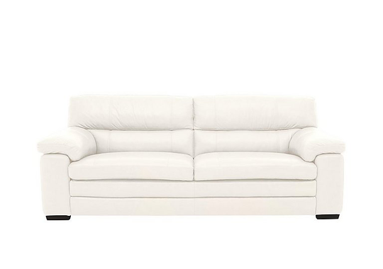 Cozee 3 Seater Pure Premium Leather Sofa - White- World of Leather