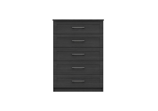 London Bedrooms - Fenchurch 5 Drawer Chest - Black