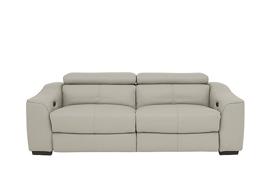 Elixir 3 Seater Leather Sofa - Grey- World of Leather
