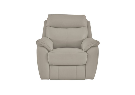 Snug Leather Manual Recliner Armchair - Grey- World of Leather