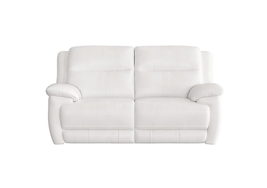 Touch 2 Seater Leather Sofa - White- World of Leather