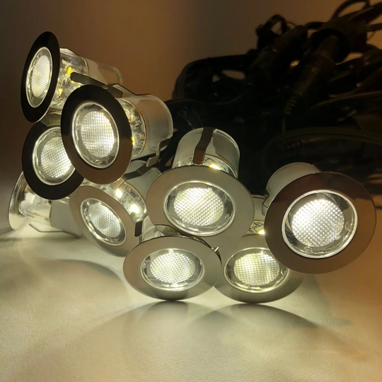 Bollitree Silver Plug-in Integrated LED Metal Deck Light Pack