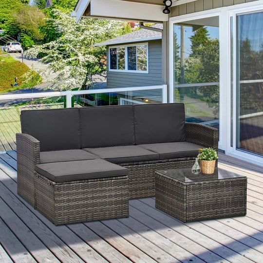Aalijah 4 Seater Rattan Corner Sofa Set