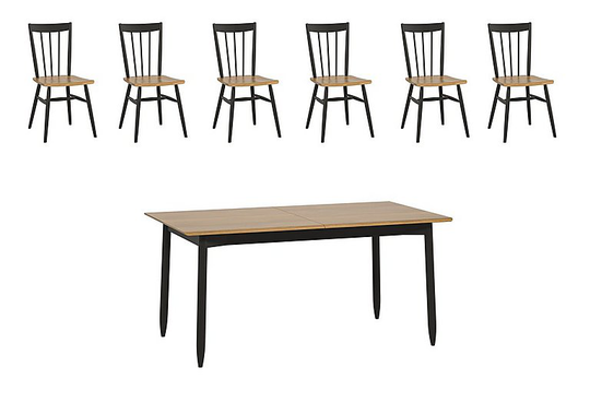Ercol - Monza Small Extending Dining Table and 6 Dining Chairs