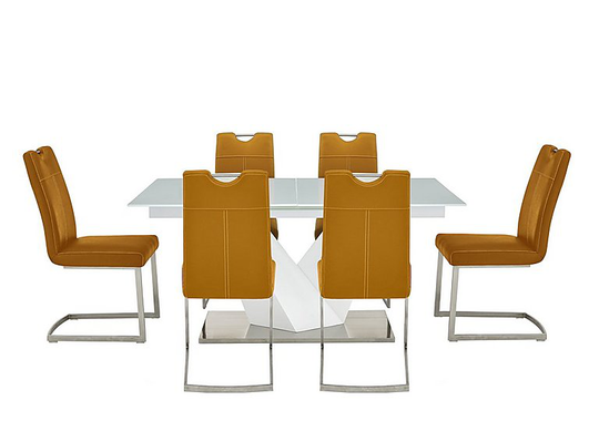 Panama Extending Table and 6 Chairs - Yellow