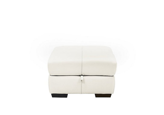 Elixir Leather Storage Footstool - White- World of Leather