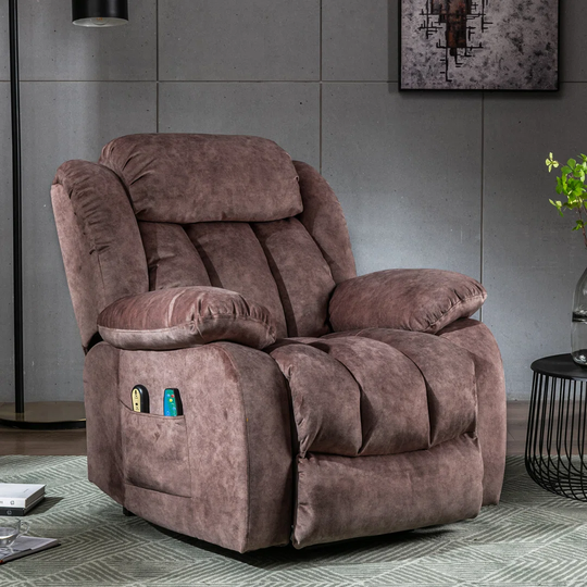 Power Massage Lift Recliner Chair With Heat & Vibration For Elderly, Heavy Duty And Safety Motion Reclining Mechanism - Antiskid Fabric Sofa Contempoa