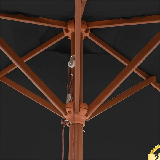 Parasol with wooden pole 150 x 200cm