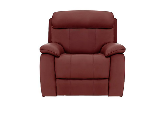 Moreno Leather Power Recliner Armchair - Red- World of Leather
