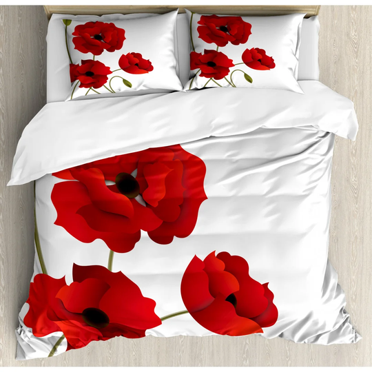 Shelbyville Red/Green/White Microfibre 350 TC Duvet Cover Set