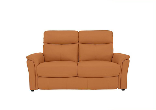 Compact Collection Piccolo 2 Seater Leather Static Sofa - Yellow- World of Leather