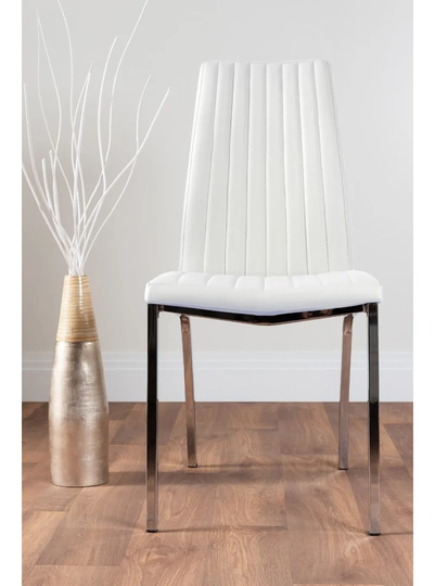 Modern Design Metal Round Glass Contemporary Dining Table & 6 Luxury Faux Leather Dining Chairs