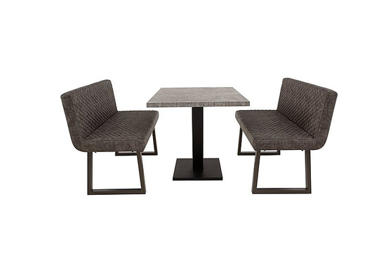 Rocket Dining Table and 2 Compact Earth Backrest Benches Dining Set