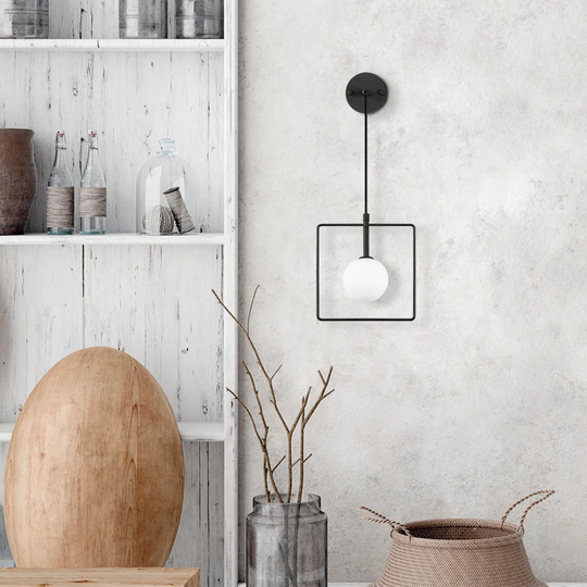 Ashaunta 1 - Light Dimmable Black Armed Sconce