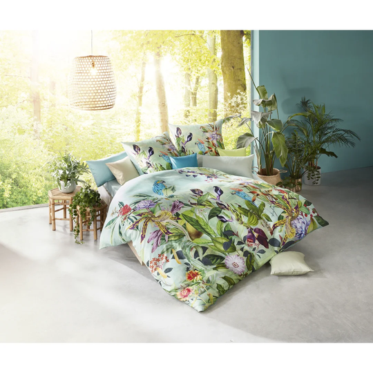 Bed Art S Green/Blue 205 TC Reversible Duvet Cover Set