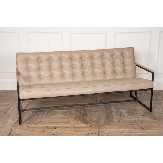 Aminia 173Cm Faux Leather Square Arm Sofa