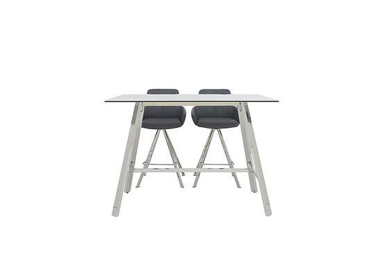 Vegas Bar Table with 2 Faux Leather Swivel Barstools with Arms