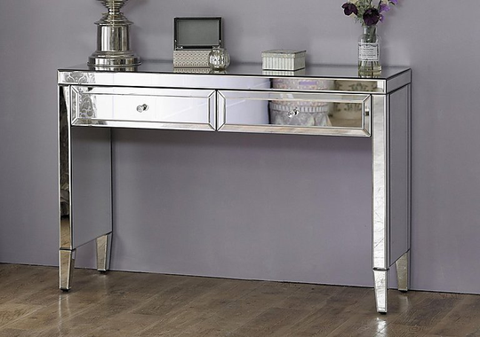 Francesca 2 Drawer Dressing Table - Silver
