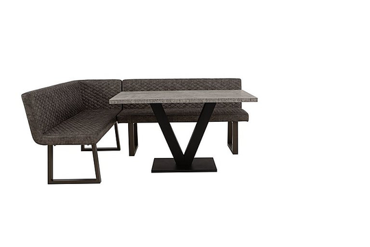 Rocket Dining Table and Compact Earth Left Hand Facing Corner Bench Dining Set