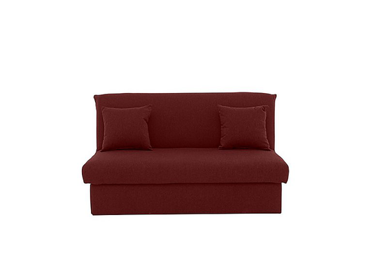 Versatile Small 2 Seater Fabric Sofa Bed No Arms - Red