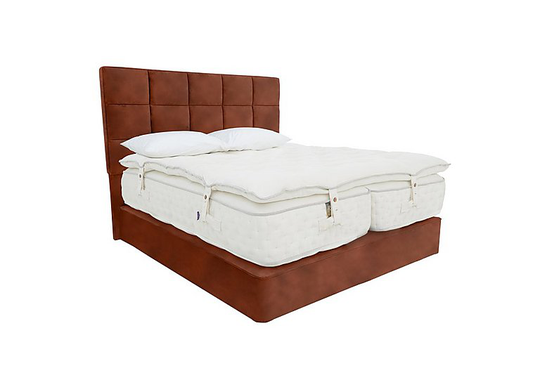 Harrison Spinks - Yorkshire 30,000 Divan Set with Zip and Link Mattress with Mattress Topper - Super King - Brown