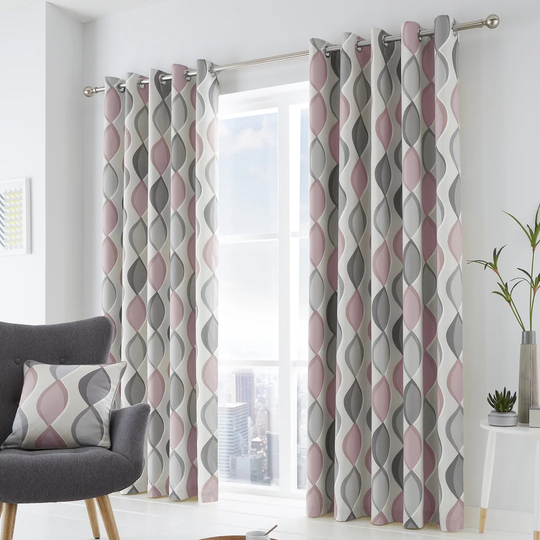 Mykal 100% Cotton Ready Made Eyelet Room Darkening Curtain
