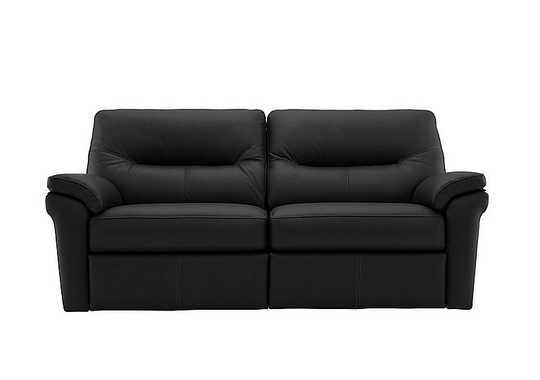 G Plan - Seattle 3 Seater Leather Sofa - Black
