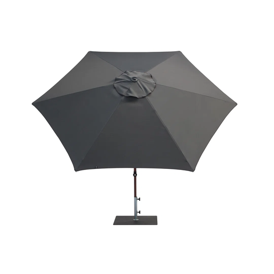 Art 474 Aolaith Round Parasol D300 Cm, Wood-effect Aluminium Frame, Fabric Colour Taupe.