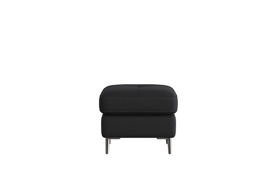 Nicoletti - Maldini Leather Footstool - Black