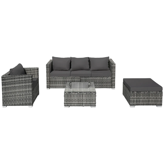 Abhigna 5 Seater Rattan Garden Sofa Set
