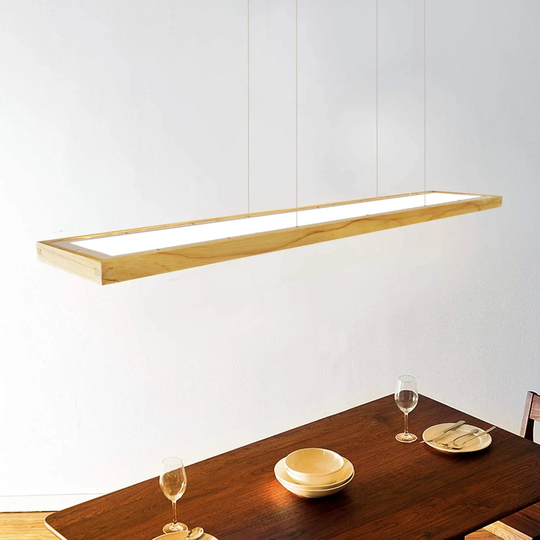 Ivy Bronx LED Pendant Lamp Dining Table Pendant Light Wood Rustic Dimmable 40W With The Remote Control Pendant Lamp Height Adjustable Hanging Lamp Din