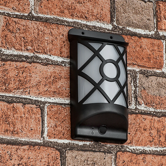 Staton Black 18.5Cm H Solar Powered Integrated LED Outdoor Bulkhead Light with Dusk to Dawn